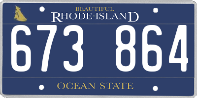RI license plate 673864