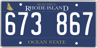 RI license plate 673867