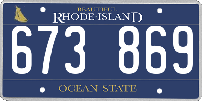 RI license plate 673869