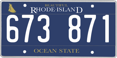 RI license plate 673871