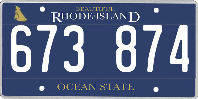 RI license plate 673874