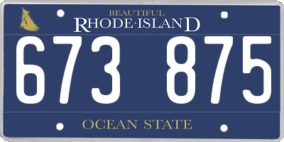 RI license plate 673875