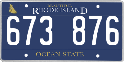 RI license plate 673876