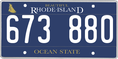 RI license plate 673880
