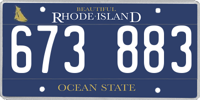 RI license plate 673883