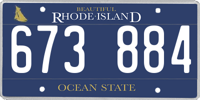 RI license plate 673884