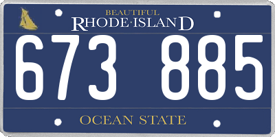 RI license plate 673885