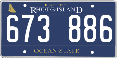RI license plate 673886