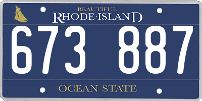 RI license plate 673887