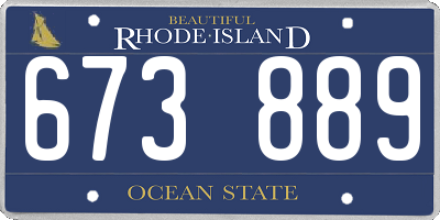 RI license plate 673889