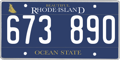 RI license plate 673890