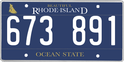RI license plate 673891