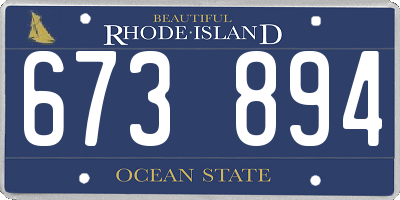 RI license plate 673894