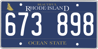 RI license plate 673898