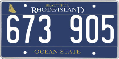 RI license plate 673905