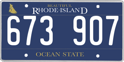 RI license plate 673907