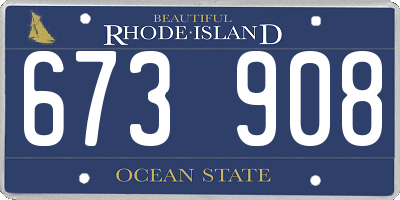 RI license plate 673908