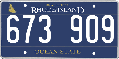 RI license plate 673909