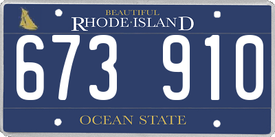RI license plate 673910