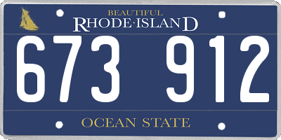 RI license plate 673912