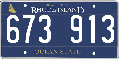RI license plate 673913
