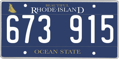 RI license plate 673915