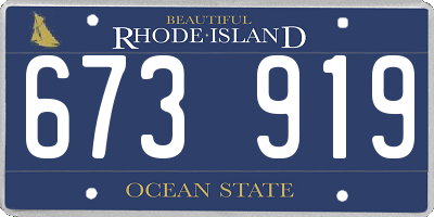 RI license plate 673919