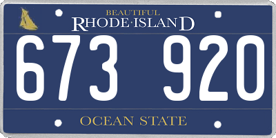 RI license plate 673920