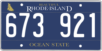 RI license plate 673921