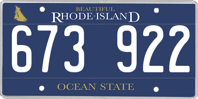 RI license plate 673922