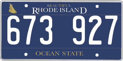 RI license plate 673927