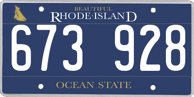 RI license plate 673928