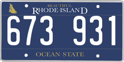 RI license plate 673931