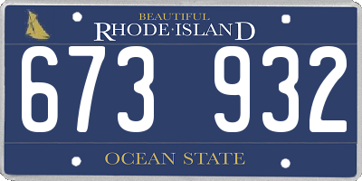 RI license plate 673932