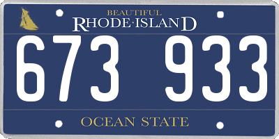 RI license plate 673933