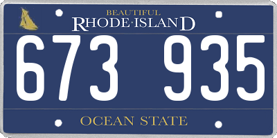 RI license plate 673935