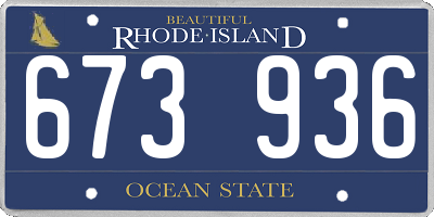 RI license plate 673936
