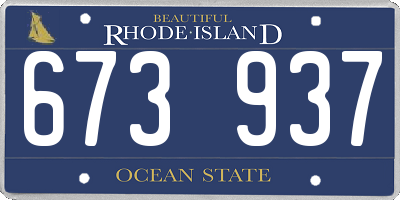 RI license plate 673937