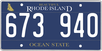 RI license plate 673940