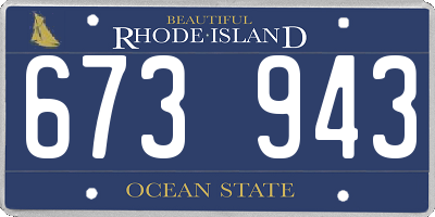 RI license plate 673943