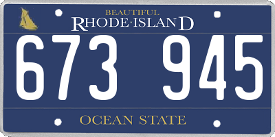 RI license plate 673945