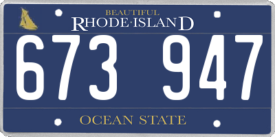 RI license plate 673947