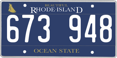 RI license plate 673948