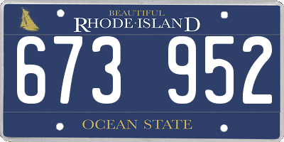 RI license plate 673952