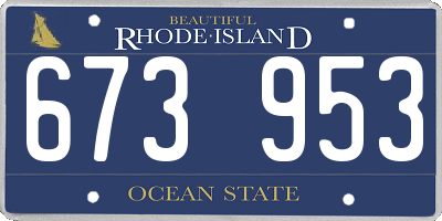 RI license plate 673953
