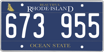 RI license plate 673955
