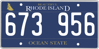 RI license plate 673956