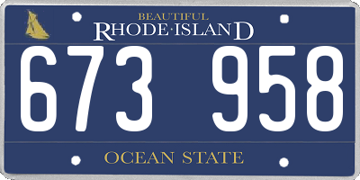 RI license plate 673958
