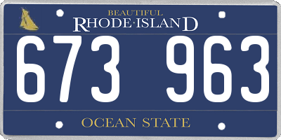 RI license plate 673963