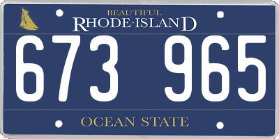 RI license plate 673965